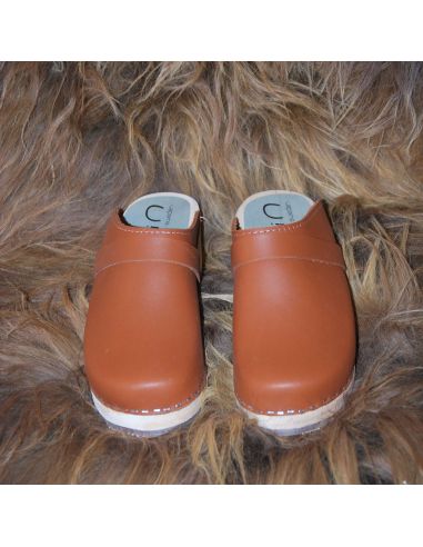 Damen Schwedische Holzschuhe in Gemüse Leder