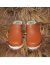 Men's Swedish tanned vegetal leather wooden clogs