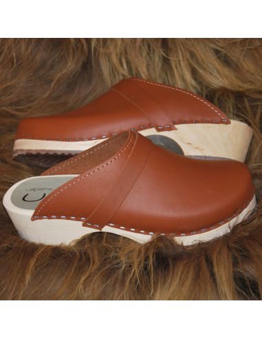 Sabot bois homme suédois bois cuir tannage végétal
