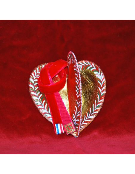 Corazón triple de piel de cordero auténtica