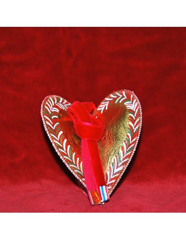 Genuine lamb leather triple heart