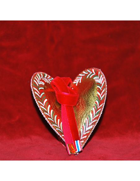 Genuine lamb leather triple heart