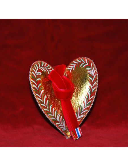 Genuine lamb leather triple heart