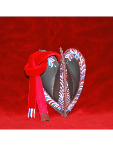 Suspension de Noël en cuir doré peinte à la main 