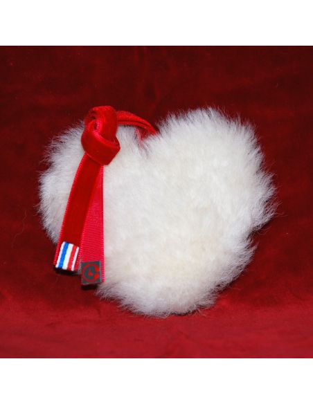 Suspension de sapin de Noël en cuir d'agneau et mouton peint à la main 