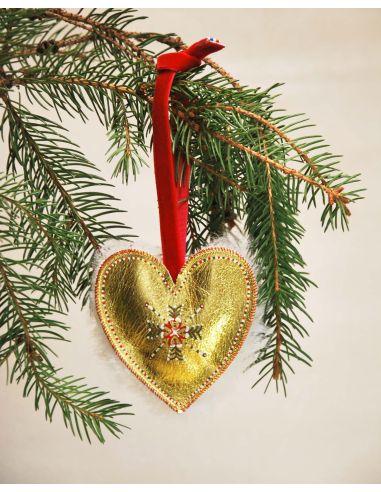 Décoration de noël en matières naturelles pour sapin peinte à la main 