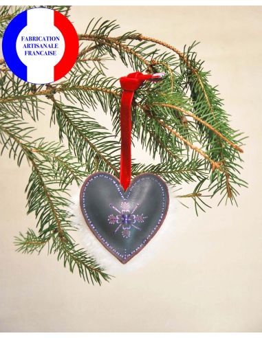 Weihnachtsbaumschmuck aus Lammleder und handbemaltem Schafsleder 