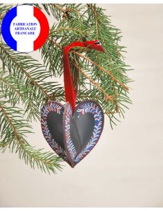 Weihnachtsdekoration aus goldfarbenem Lammleder handbemalt