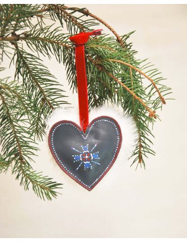Handbemalte Weihnachtsdekoration aus Leder Arôme Nordique  