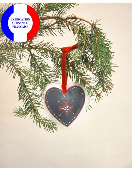 Handbemalte Weihnachtsdekoration aus Leder Arôme Nordique  