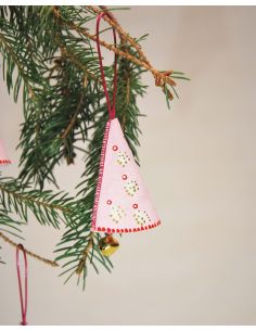 Weihnachtsglöckchen Rose mit nordischen Motiven aus bemaltem Lammleder für den Weihnachtsbaum 2
