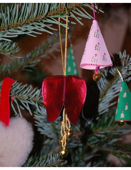 Florals leather décoration for christmas tree