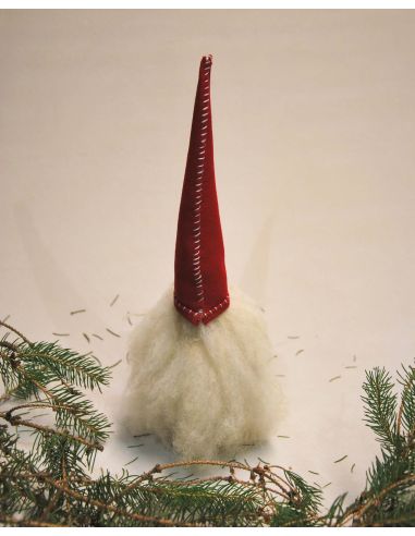 Campana navideña verde con motivos nórdicos en piel de cordero pintada para el árbol de Navidad