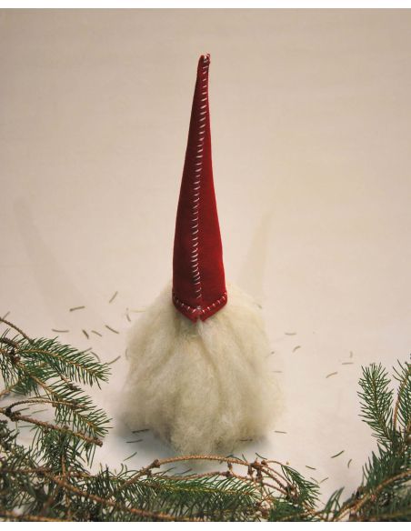 Green Christmas bell with Nordic motifs in painted lambskin leather for Christmas trees.