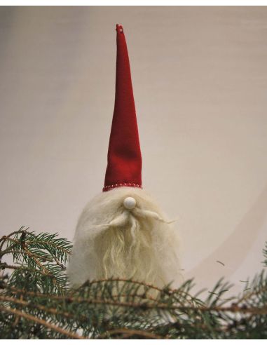 Campana navideña verde con motivos nórdicos en piel de cordero pintada para el árbol de Navidad