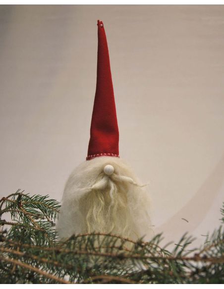 Grüne Weihnachtsglocke mit nordischen Motiven aus bemaltem Lammleder für den Weihnachtsbaum