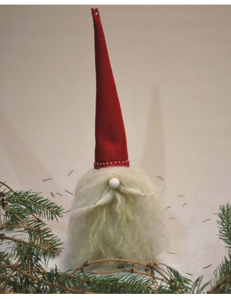 Green Christmas bell with Nordic motifs in painted lambskin leather for Christmas trees.