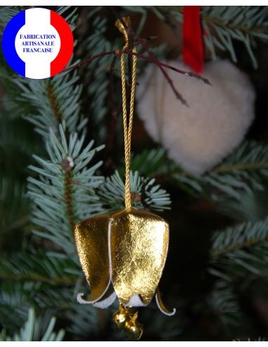 Flores Campanilla musical navideña de cuero para el árbol de Navidad