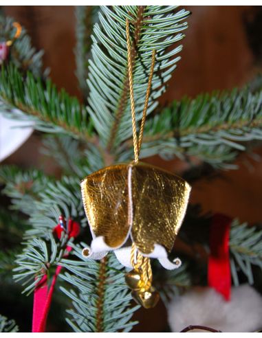 Weihnachtsglockenblumen aus Leder für den Weihnachtsbaum