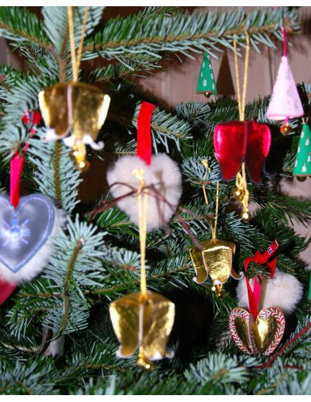 Flores Campanilla musical navideña de cuero para el árbol de Navidad