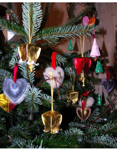 Flores Campanilla musical navideña de cuero para el árbol de Navidad
