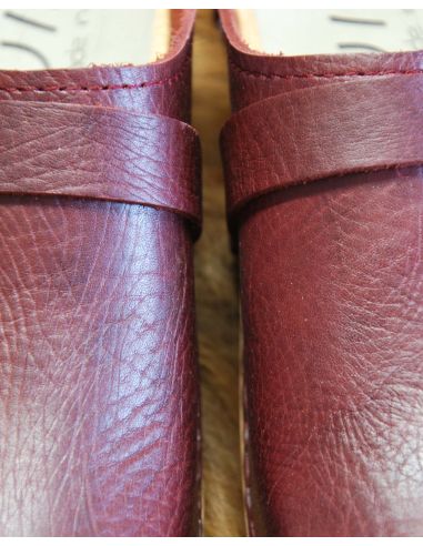 Women's swedish Clogs in  leather vegetal and wooden sole