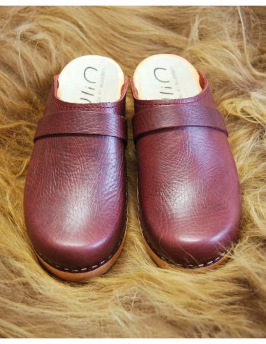 Sueco zuecos de madera cuero vegetal mujer