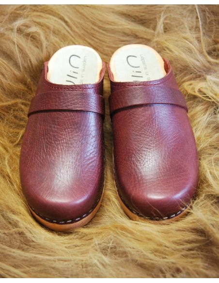 Sueco zuecos de madera cuero vegetal mujer