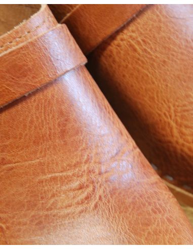 Sueco zuecos de madera cuero vegetal mujer