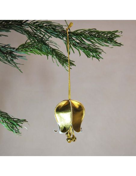 Clochettes musicales de Noël en cuir et ses jingle bells pour le sapin