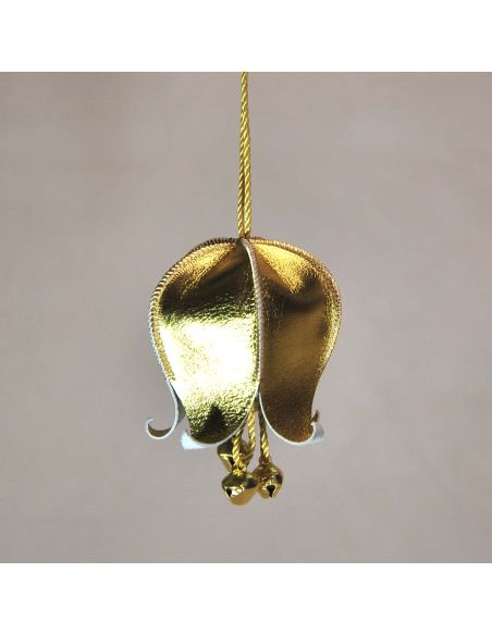 Campanillas musicales navideñas de cuero y cascabeles para el árbol de Navidad