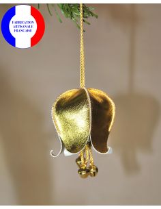 Musikalische Weihnachtsglöckchen aus Leder mit Jingle Bells für den Weihnachtsbaum 2