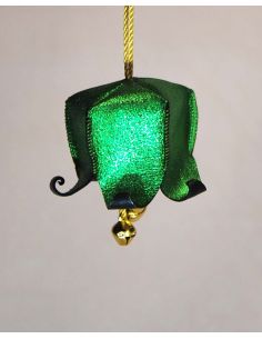 Pink Christmas bell with Nordic motifs in painted lambskin leather for Christmas tree 2