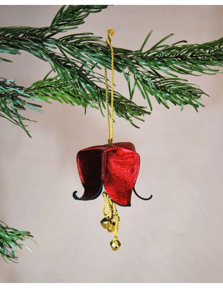 Weihnachtsglockenblumen aus Leder für den Weihnachtsbaum