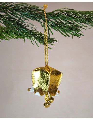 Weihnachtsglockenblumen aus Leder für den Weihnachtsbaum