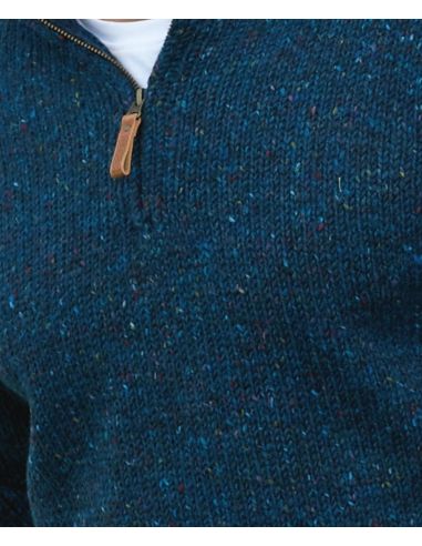 Men's jumper in pure virgin wool with ultra high collar