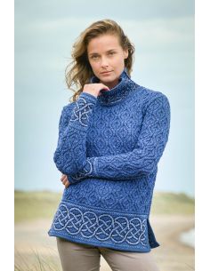 Hermoso suéter de fairisle de diseño Jacquard para la Mujer pura lana merino