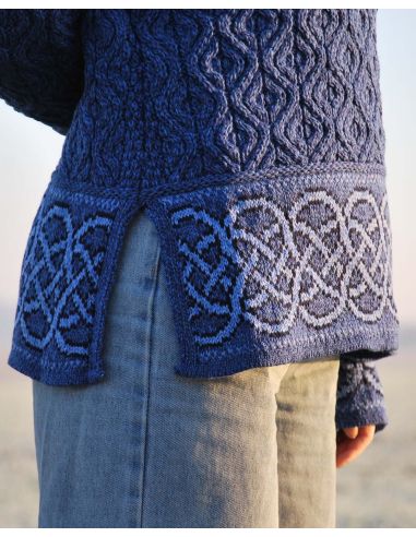 Beautiful JacquardWomen's Irish jacquard tunic jumper in warm pure merino wool intarsia knit design fairisle sweater in pure mer