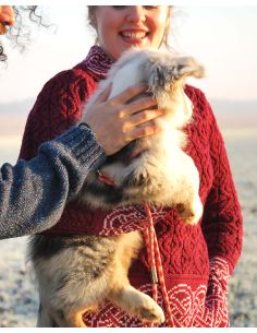 Pull tunique Femme jacquard irlandais maille intarsia pure laine mérinos chaude 2