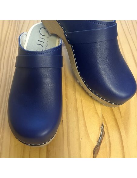 Sueco zuecos de madera cuero vegetal mujer