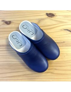 zuecos de madera suecas de cuero vegetal hombre