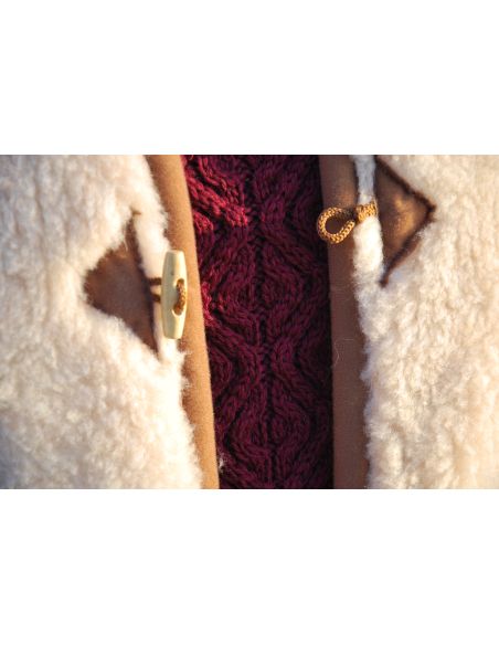 Gilet de Berger chaud  pure laine boutons brandebourg