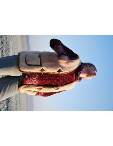 Waistcoat sleeveless pure wool with Brandenburg