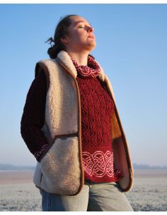 Gilet sans manches homme et femme pure laine mérinos col fermeture ZIP