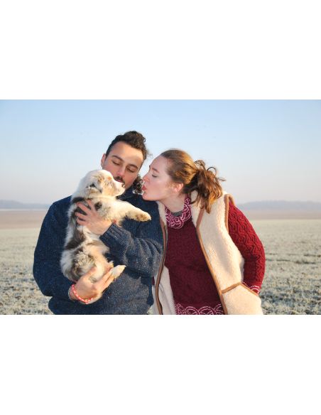 Gilet sans manches homme et femme pure laine mérinos col fermeture ZIP