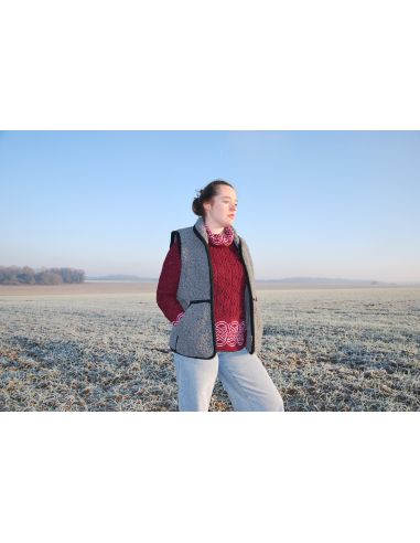 Ärmellose Weste für Damen und Herren aus reiner Merinowolle mit Reißverschlusskragen