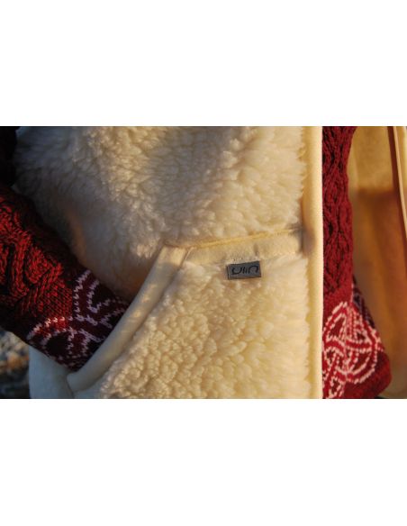 Men's and women's pure merino wool sleeveless waistcoat with zip fastening