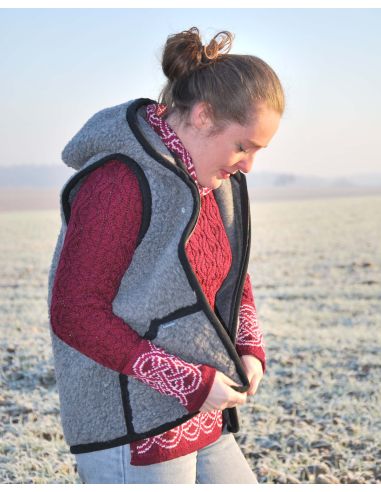 Gilet sans manches homme et femme pure laine mérinos col fermeture ZIP