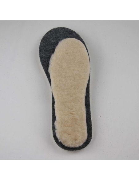 Semelles laine de mouton et feutre de laine double épaisseur