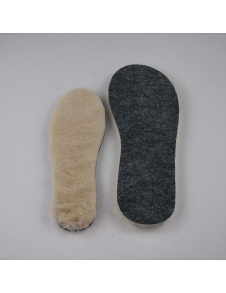 Einlegesohlen aus Schafwolle und doppellagigem Wollfilz